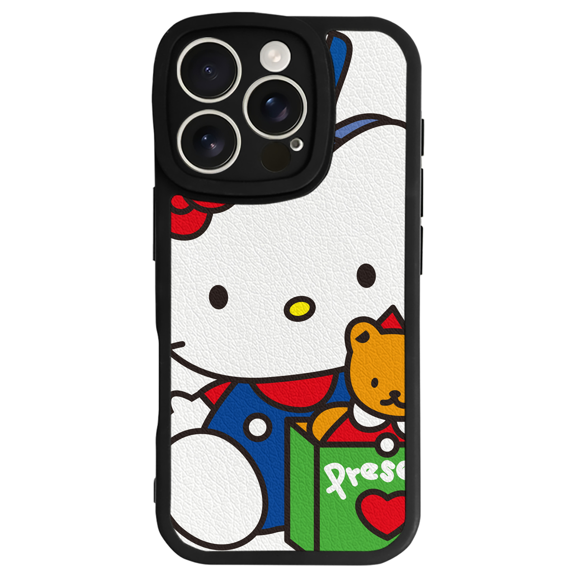 （画像用） Hello Kitty ハローキティ 【iPhone 16シリーズ対応】シリコンスマホケース（レザー調） 材質：シリコン